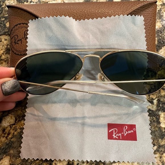 Ray Ban Aviator Flash Large Blue Mirrored Polarized Sunglasses - Picture 4 of 14